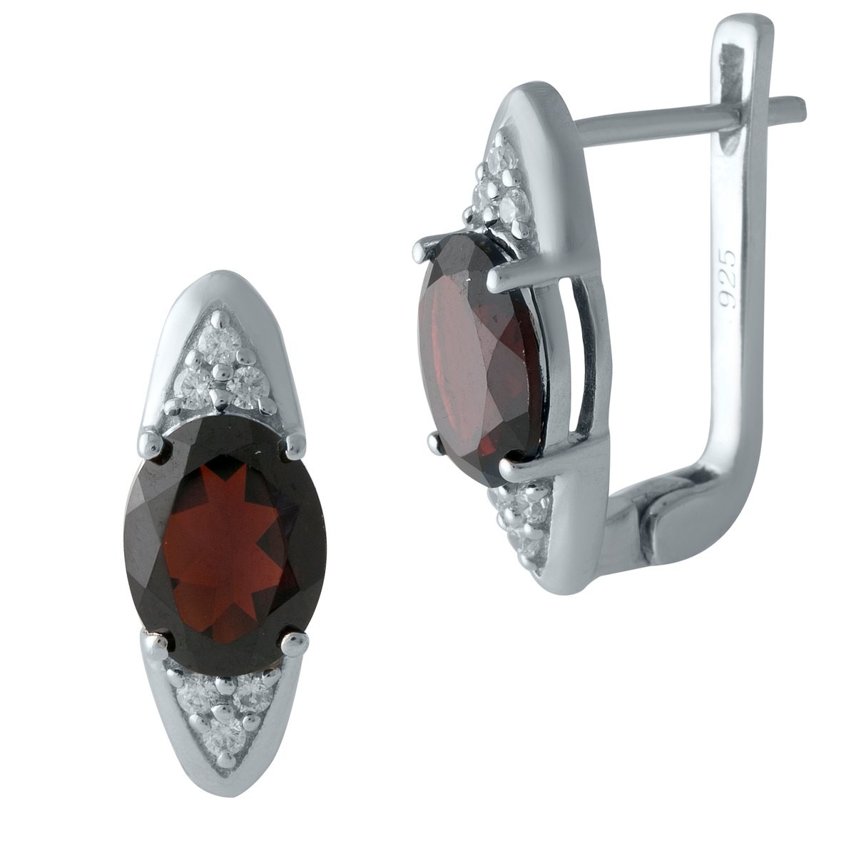 

Серебряные серьги SilverBreeze с натуральным гранатом