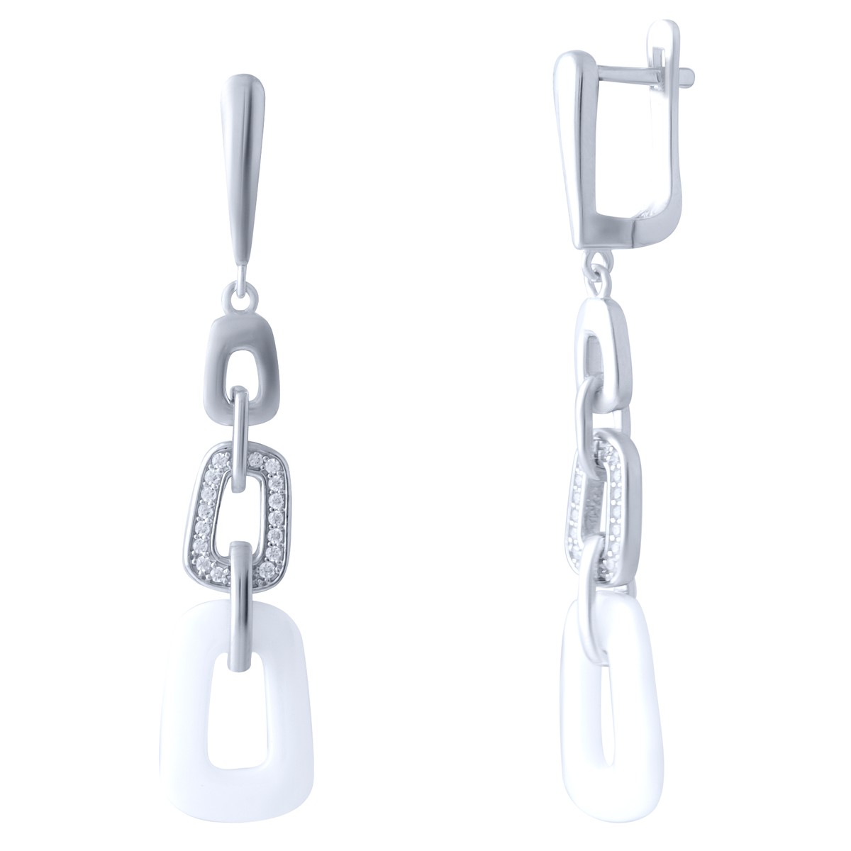 

Серебряные серьги SilverLine с керамикой