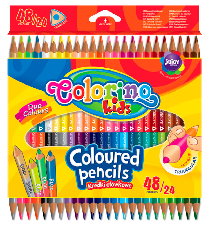 

Карандаши цветные двусторонние треугольные Colorino 24 шт, 48 цветов (51705PTR)