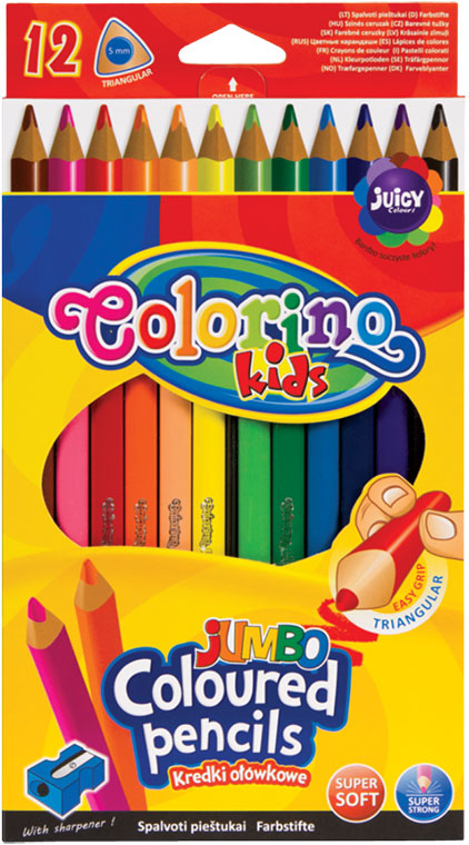 

Карандаши цветные Colorino Jumbo 17.5 см с точилкой 12 цветов (15530PTR/1)