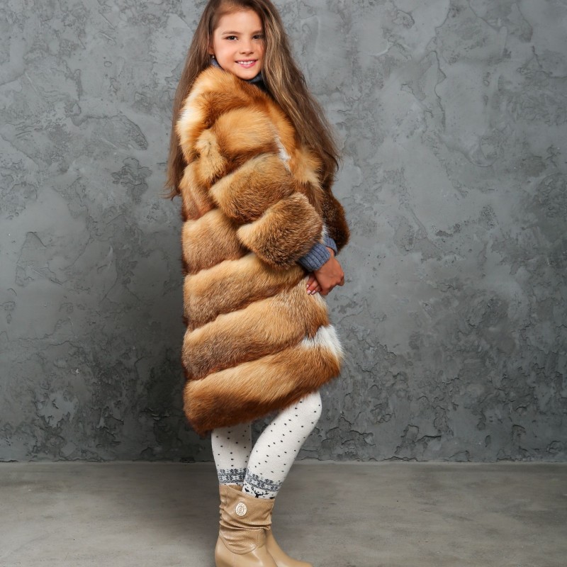 

Детская шуба из лисы Miss Lora Маргарита One Size (818)