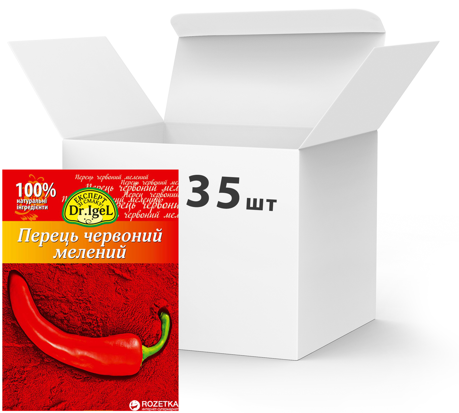 Акция на Упаковка перца Dr.IgeL красного молотого 20 г х 35 шт (14820155170211) от Rozetka UA