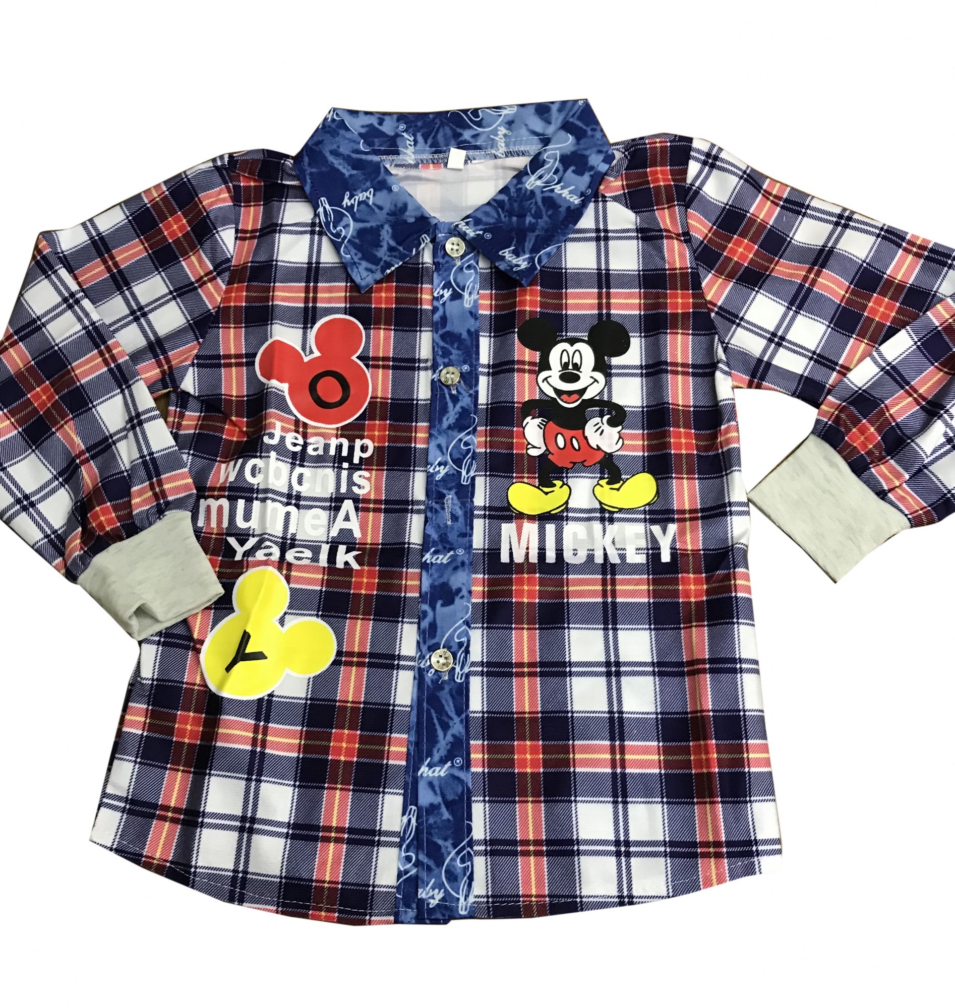 

Рубашка Mimikid в клетку 115 с Микки Маусом красная 3558366