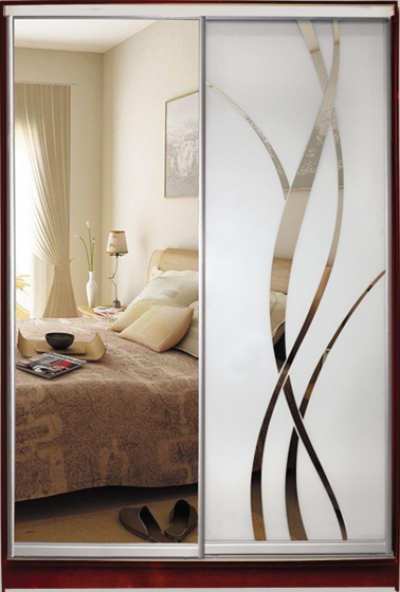 

Шкаф купе Luxe Studio Стандарт-3 Зеркало/Зеркало с Пескоструем-1 1500x2100x450 двухдверный