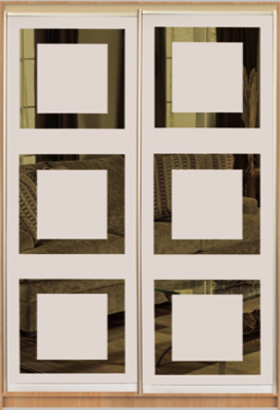 

Шкаф купе Luxe Studio Стандарт-3 Тонированное зеркало с Пескоструем-3 1100x2400x600 двухдверный