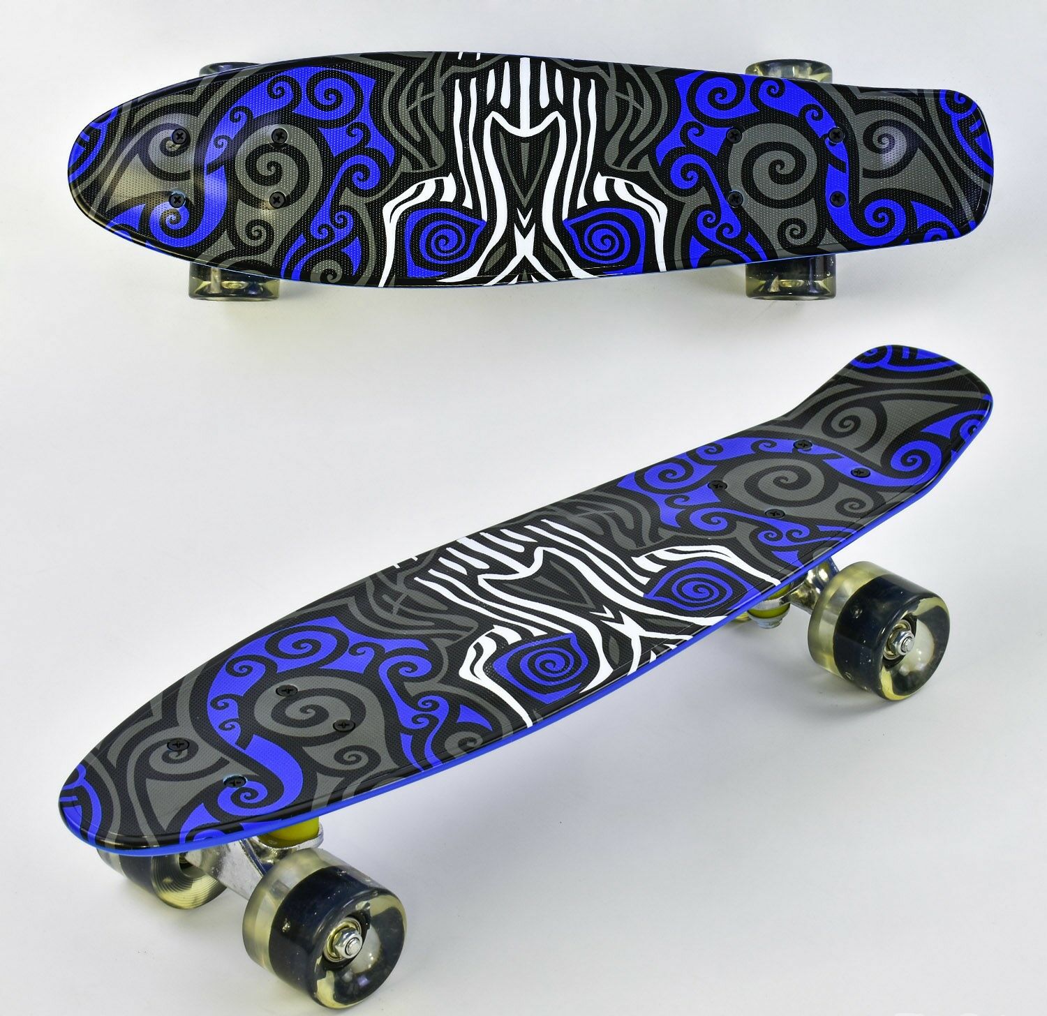 

Скейт Пенни борд Best Board 55 см F-6510 абстракция светящиеся колеса Синий