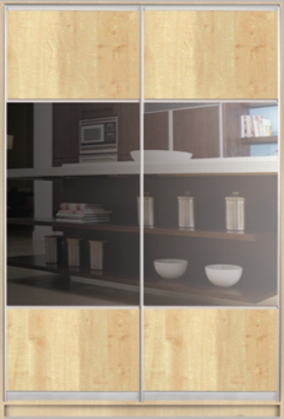 

Шкаф купе Luxe Studio Стандарт-3 ДСП/Тонированное зеркало-4 1400x2200x600 двухдверный