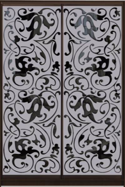 

Шкаф купе Luxe Studio Стандарт-2 Тонированное зеркало с Пескоструем-5 1400x2400x600 двухдверный