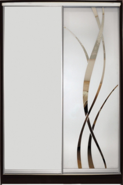 

Шкаф купе Luxe Studio Стандарт-2 Зеркало с Пескоструем-1 1300x2100x600 двухдверный