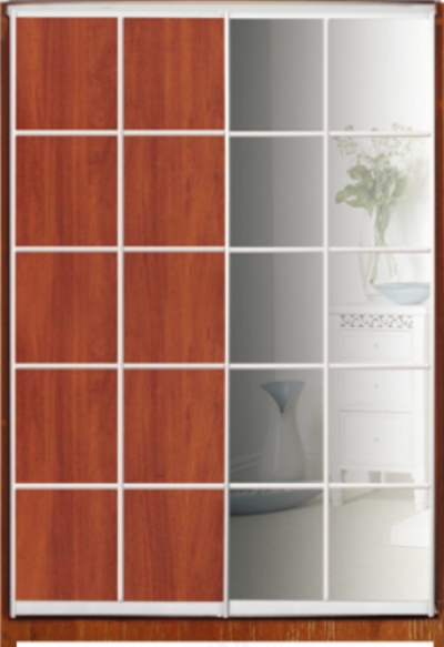 

Шкаф купе Luxe Studio Стандарт-3 ДСП/Зеркало-1 1300x2200x600 двухдверный