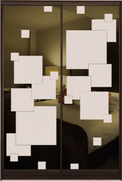 

Шкаф купе Luxe Studio Стандарт-2 Тонированное зеркало с Пескоструем-9 2000x2200x600 двухдверный