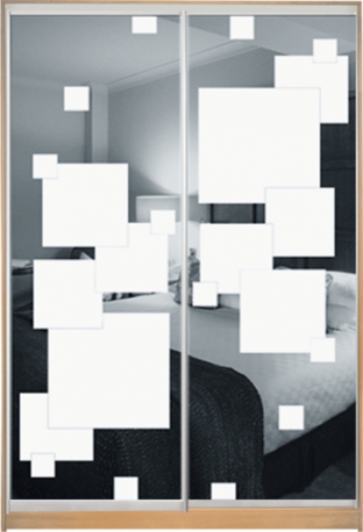 

Шкаф купе Luxe Studio Стандарт-3 Зеркало с Пескоструем-3 1400x2000x450 двухдверный