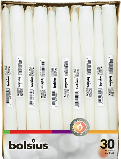 

Конусная свеча Bolsius 245/24 коробка 30 шт Белая (359702.1)