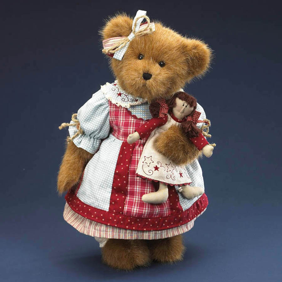 

Американский коллекционный Boyds Bears медведь Sarah Beth Spangler with Annie Бежевый ( 2062 )