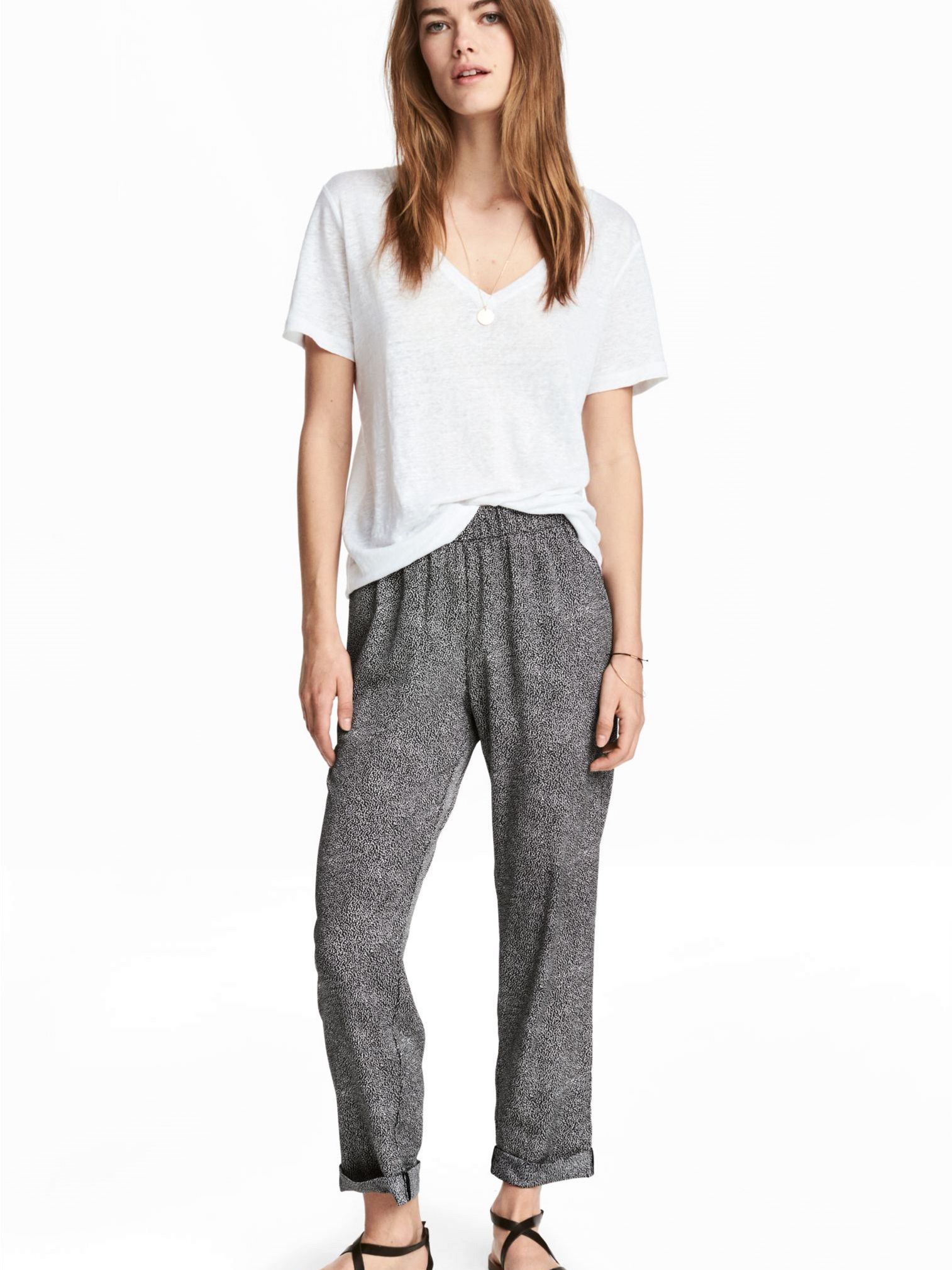 

Брюки H&M 4871925RP21 46 Черные с белым