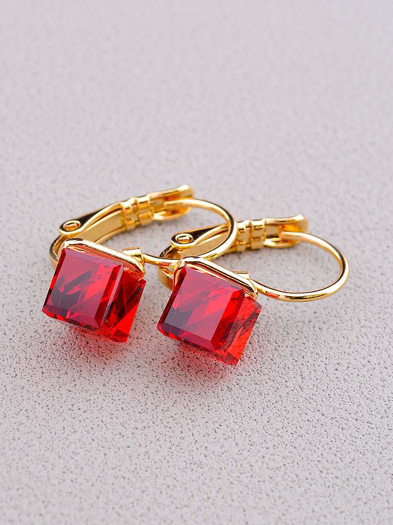 

Серьги с кристаллами Сваровски красные Swarovski Xuping (позолота 18к) 097201