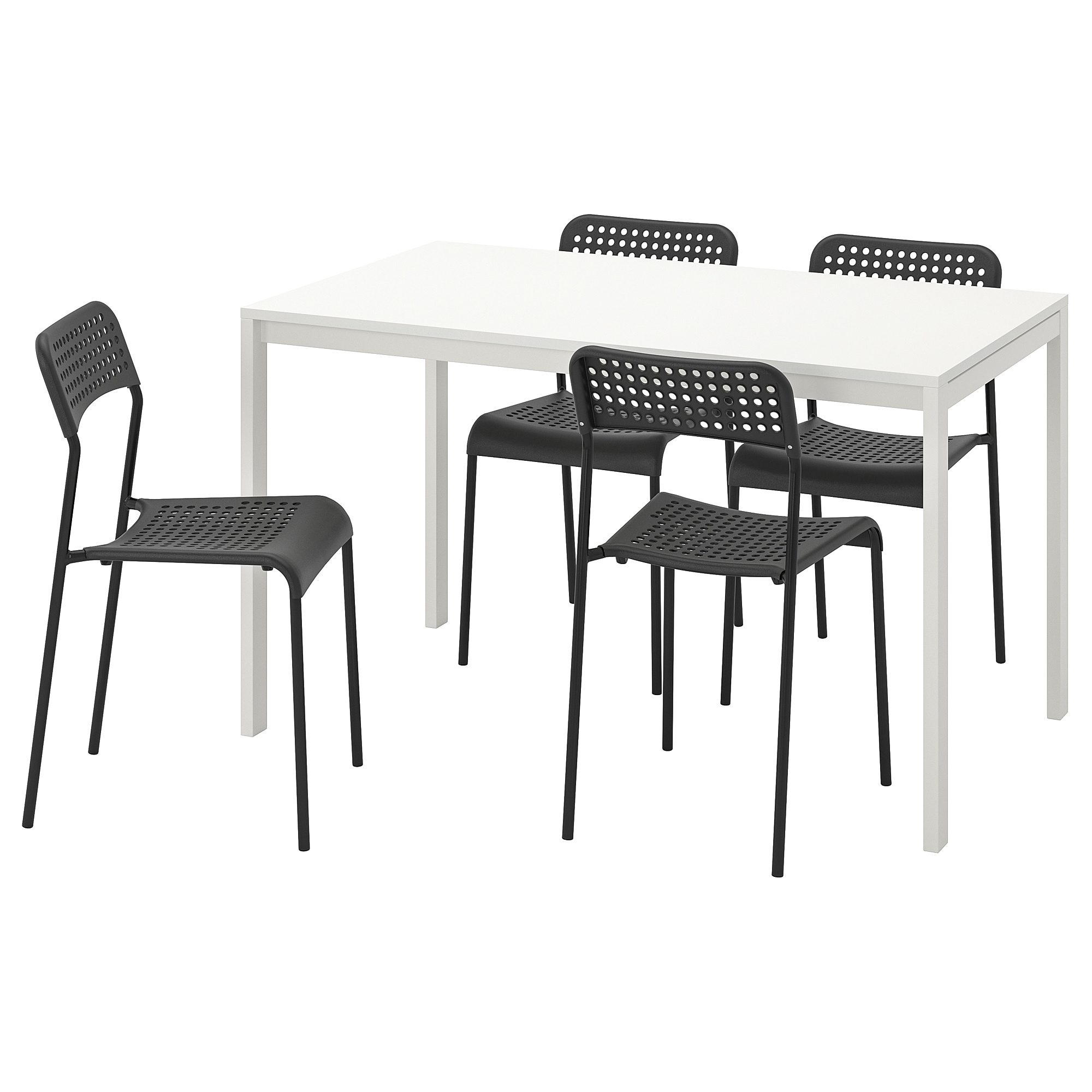 

Стол и 4 стула IKEA МЕЛЬТОРП / АДДЕ белый 791.614.86