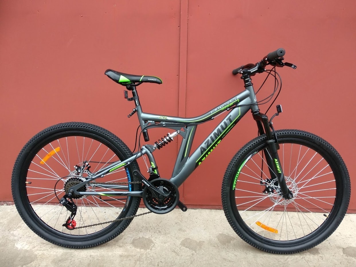 

Велосипед ​Azimut Blackmount 26" D+ серо-салатовый