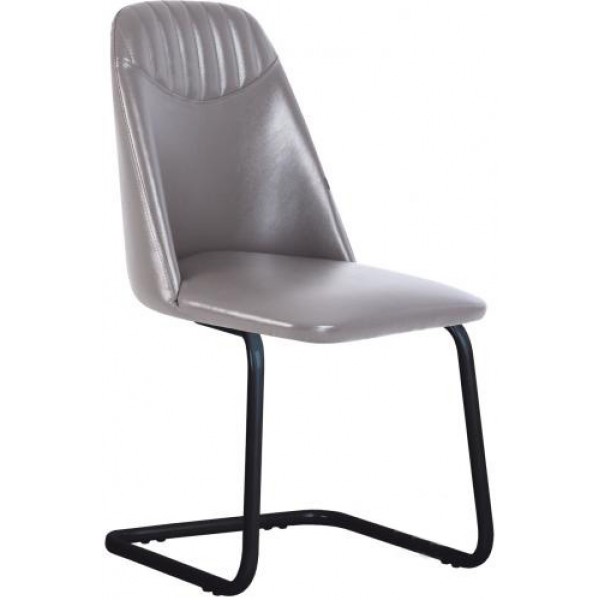 

Стул обеденный кухонный MILANA CF black металл + кожзам PR-03 цвет Серый Новый Стиль