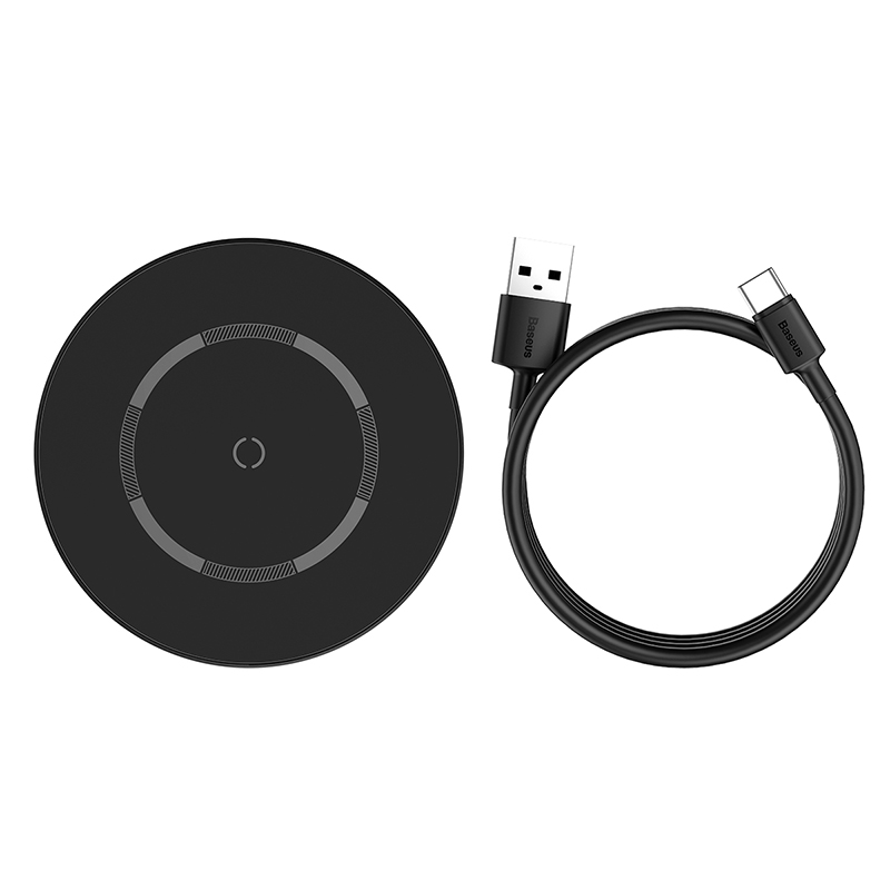 

Беспроводная зарядка Qi BASEUS Simple Magnetic Wireless Charger (suit for IP12) |15W| (WXJK-E02) Black