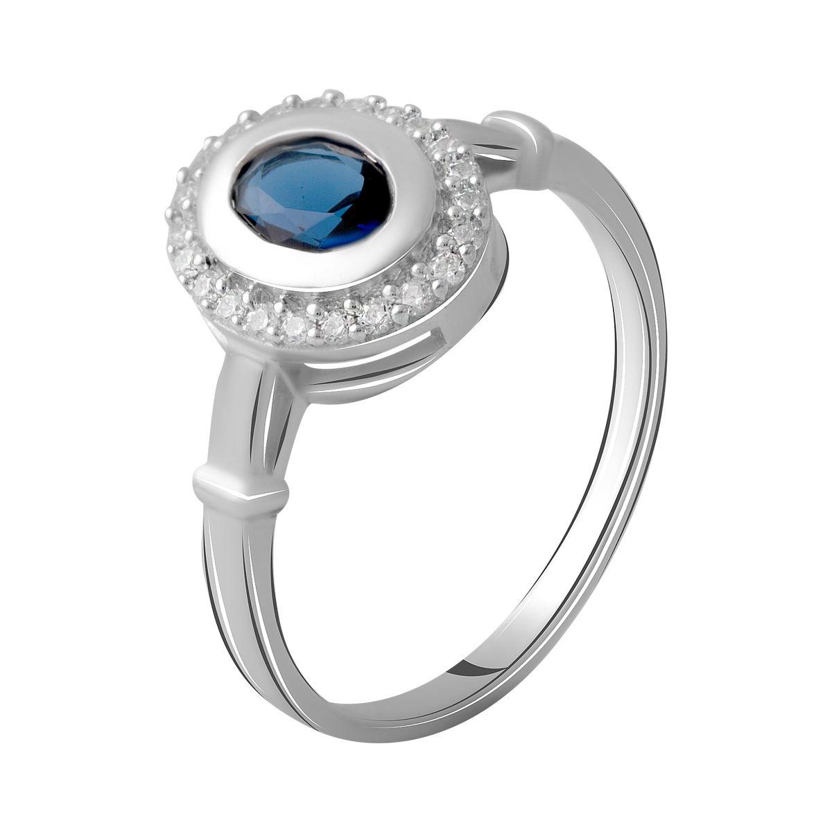 

Серебряное кольцо с сапфиром nano 0.868ct 1509852 16,5 размер