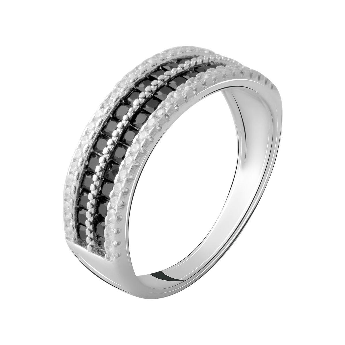

Серебряное кольцо с фианитами 2067351 18 размер