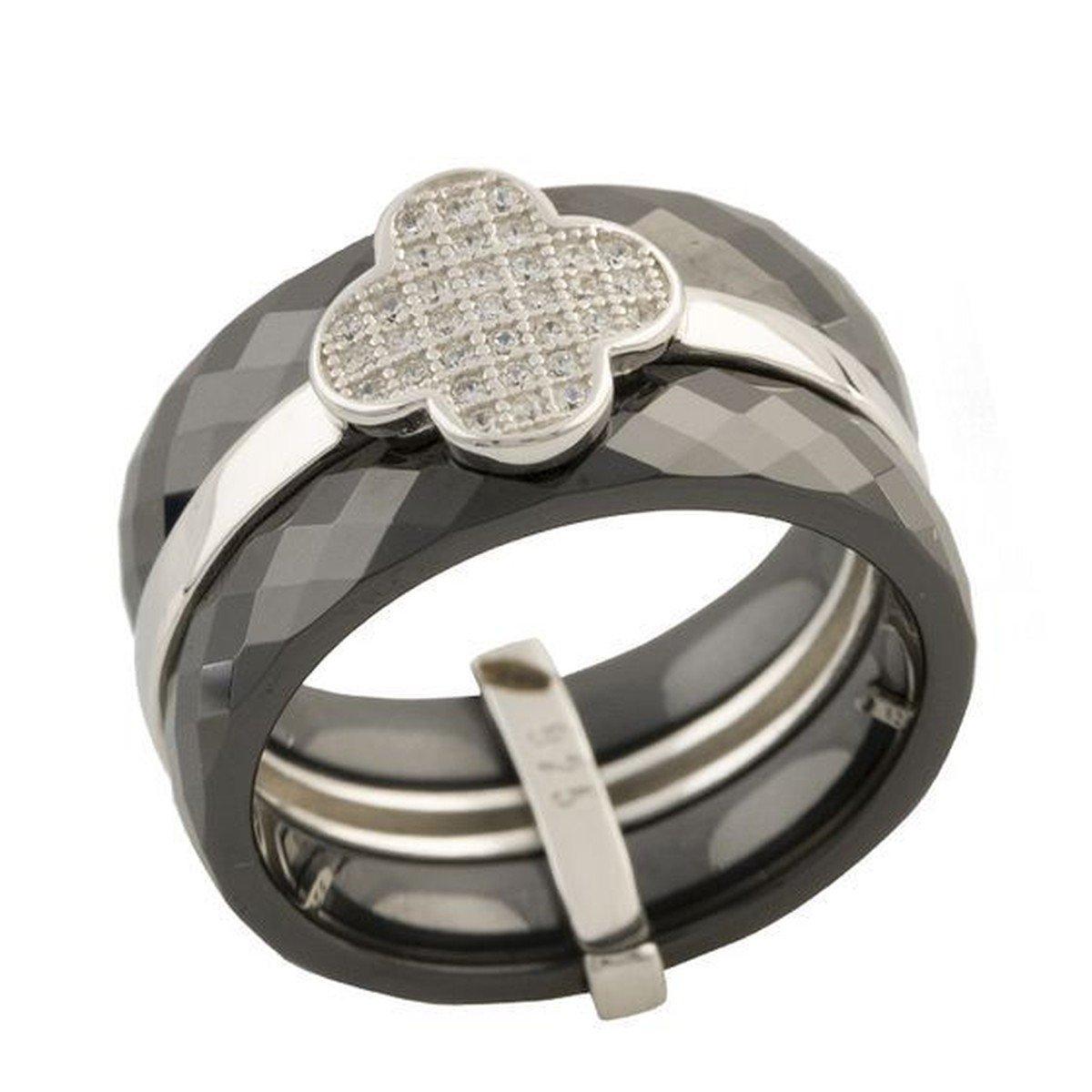 

Серебряное кольцо с керамикой 1150757 16,5 размер