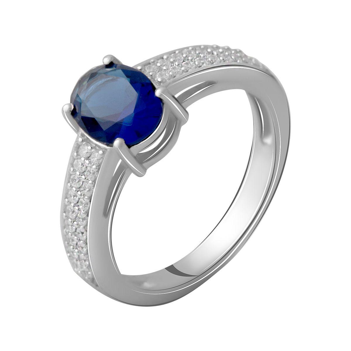 

Серебряное кольцо с сапфиром nano 1.343ct 2059240 18 размер