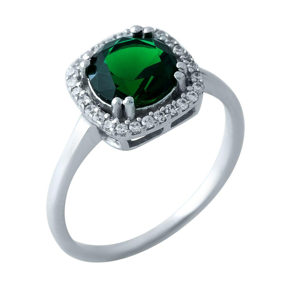 

Серебряное кольцо с изумрудом nano 1.883ct 1966365 18 размер