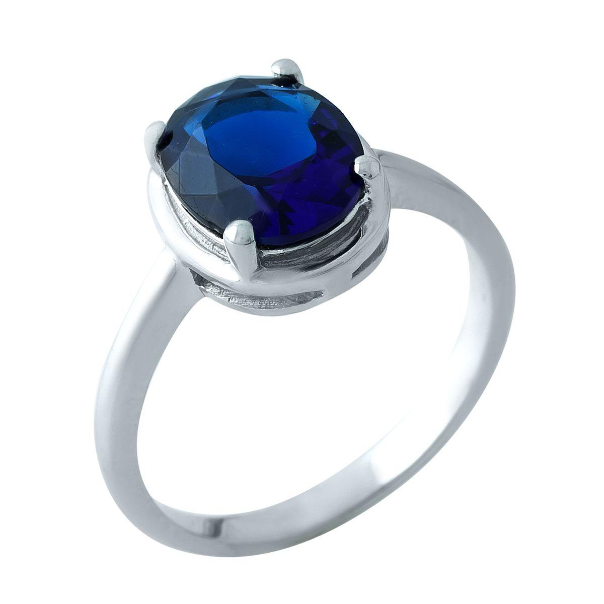 

Серебряное кольцо с сапфиром nano 2.225ct 1964552 17 размер