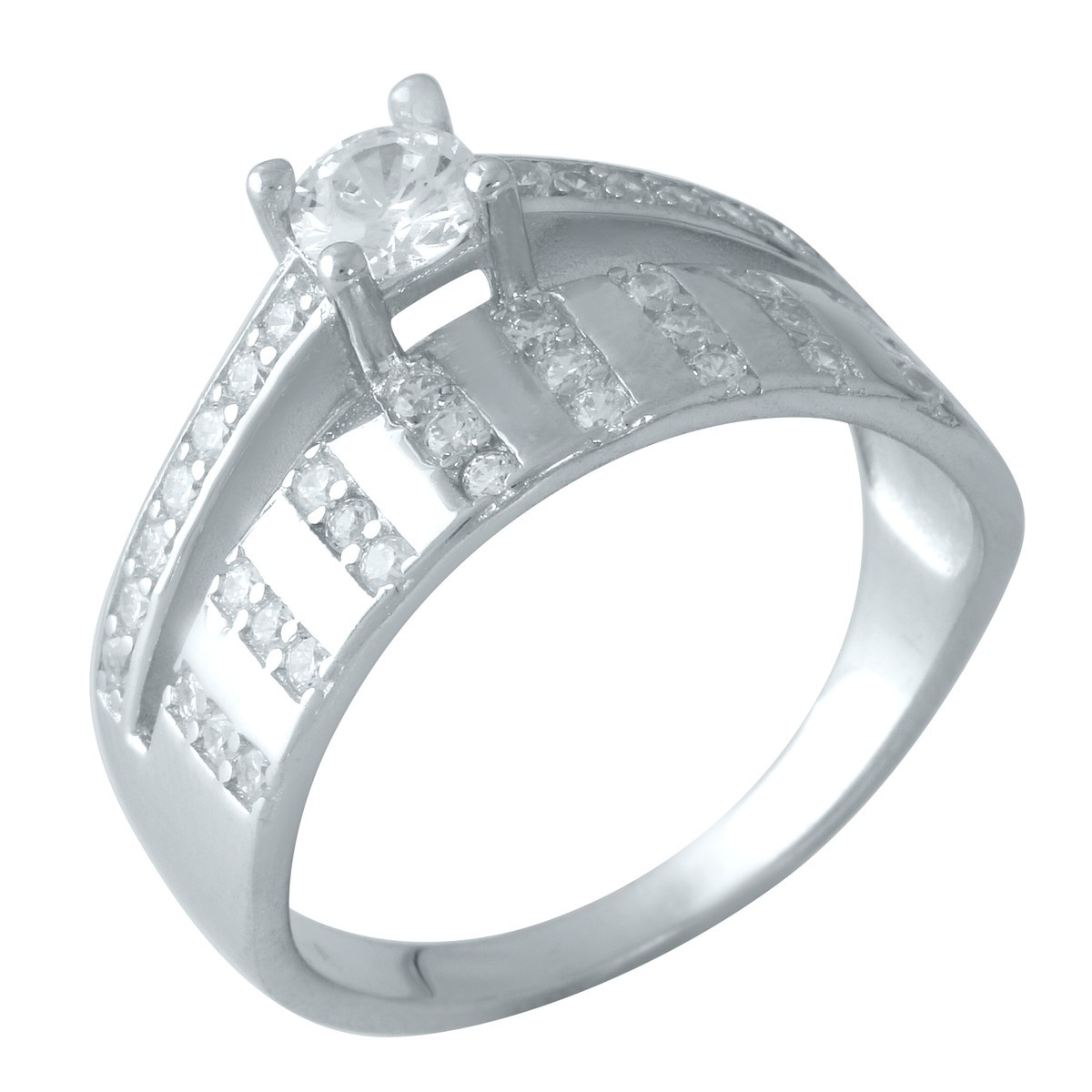 

Серебряное кольцо с фианитами 0828459 17,5 размер