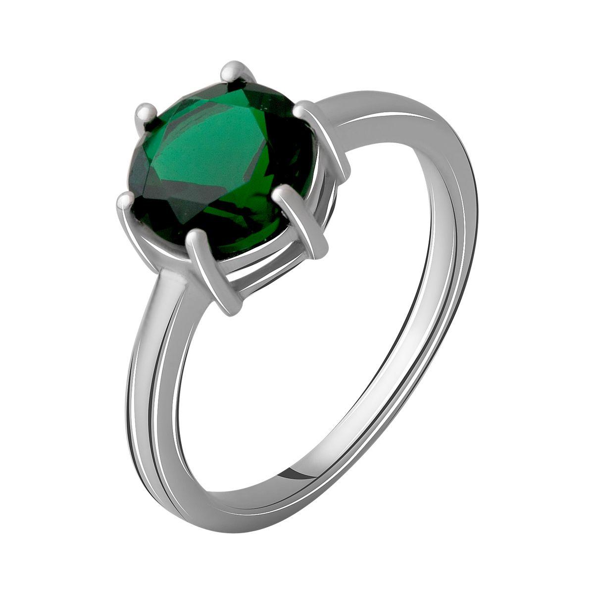 

Серебряное кольцо с изумрудом nano 1.575ct 2059905 17 размер