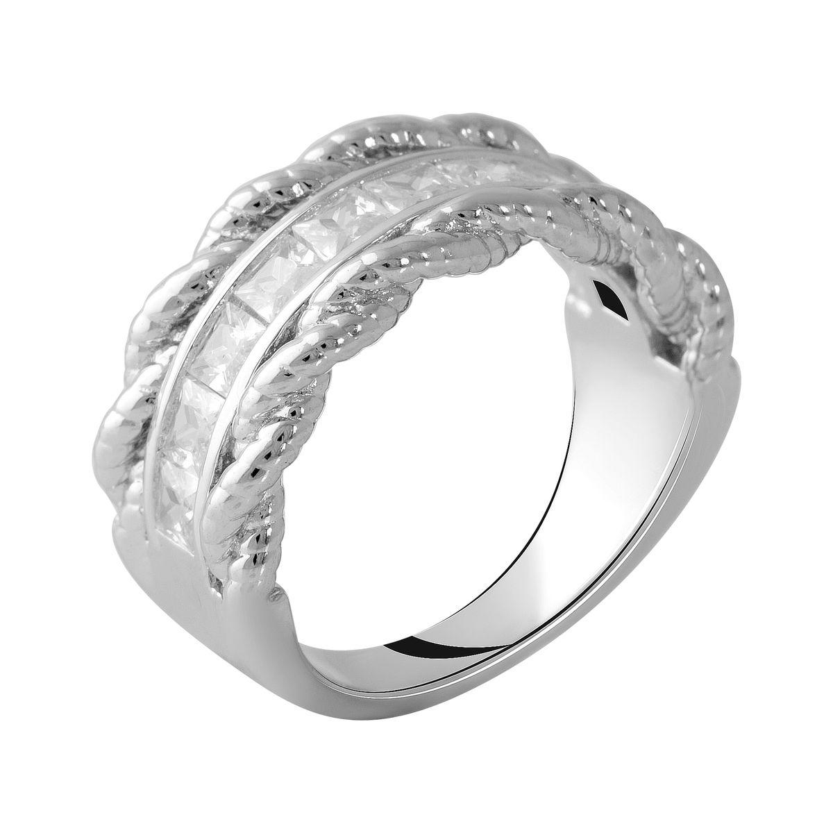 

Серебряное кольцо с фианитами 2051268 18 размер
