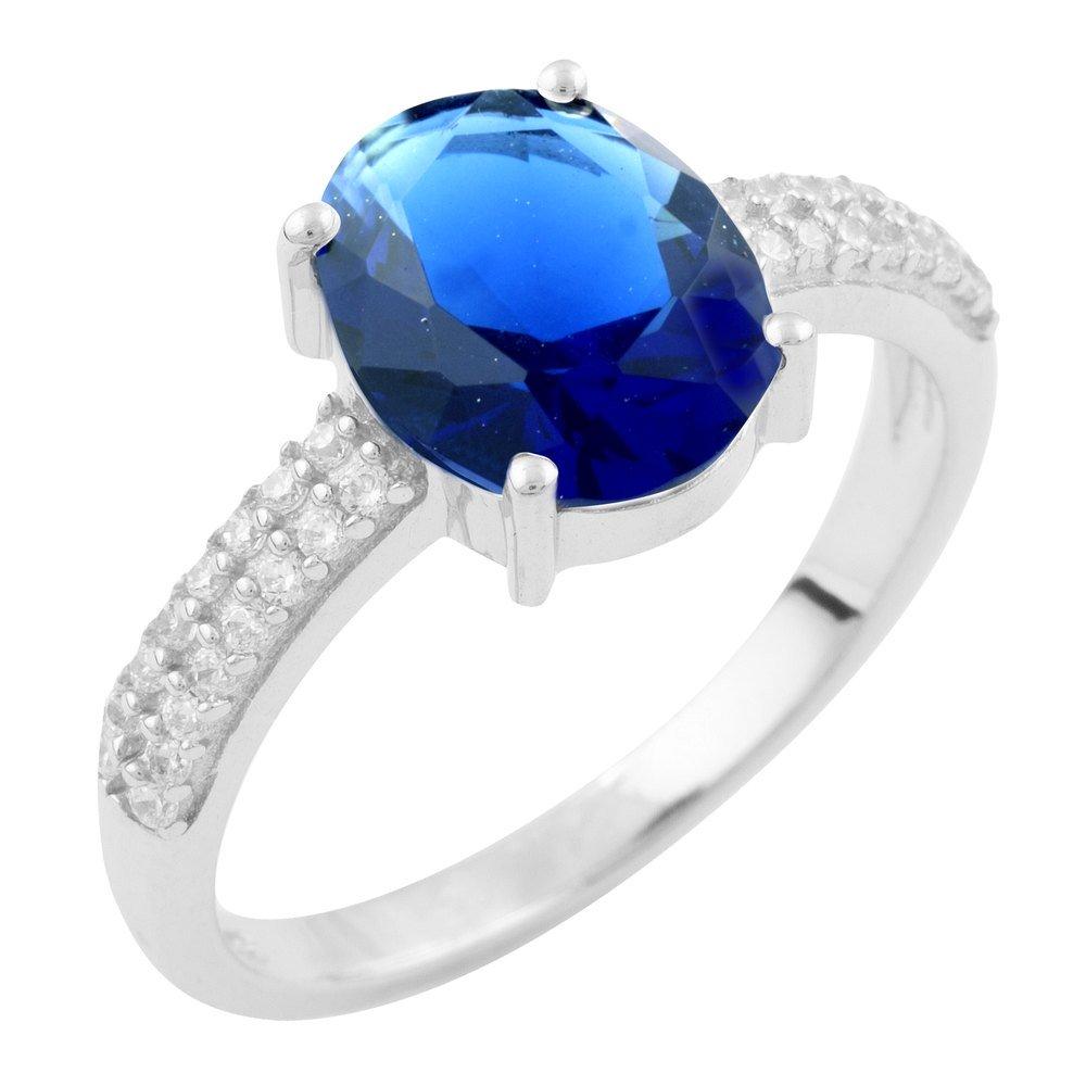 

Серебряное кольцо с сапфиром nano 2.14ct 1633502 17,5 размер