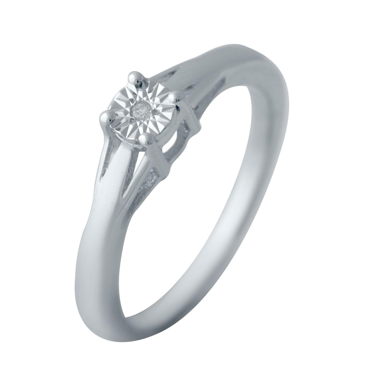 

Серебряное кольцо с натуральными бриллиантом 0.009ct 2043768 16 размер