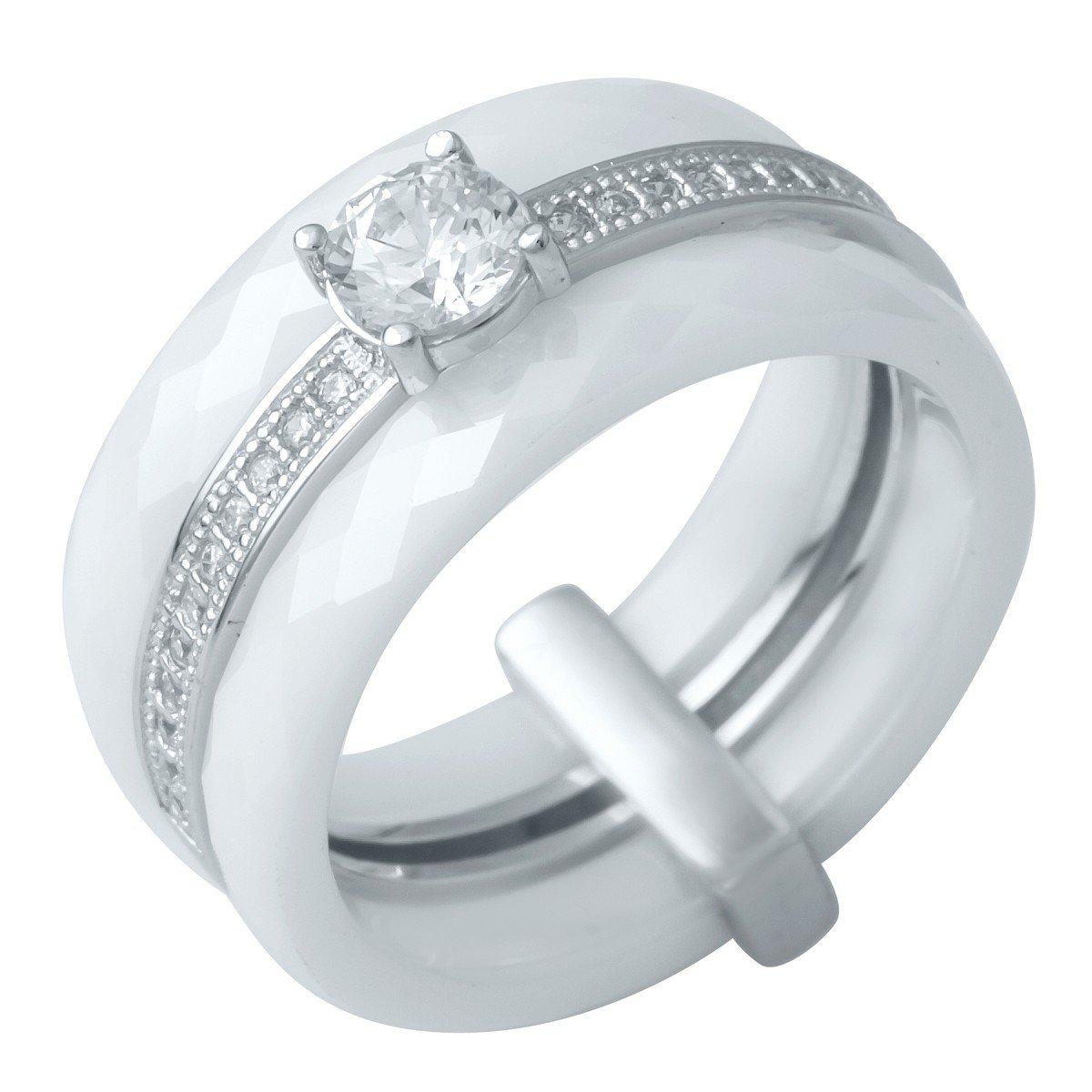 

Серебряное кольцо с керамикой 0481630 16.5 размер