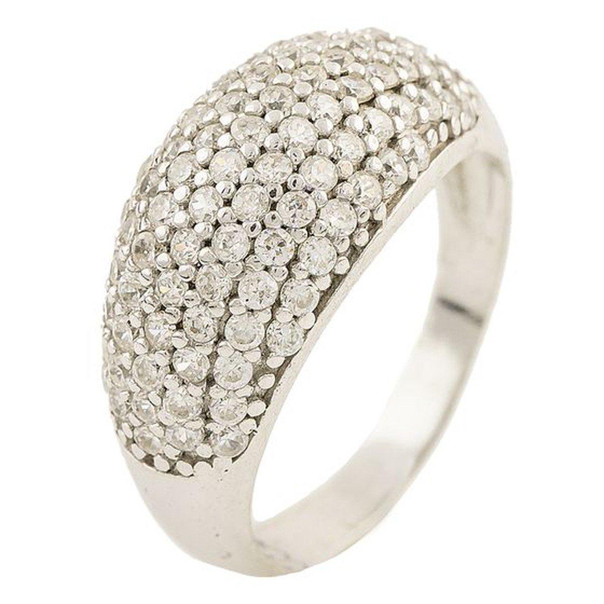 

Серебряное кольцо с фианитами 0045184 17.5 размер