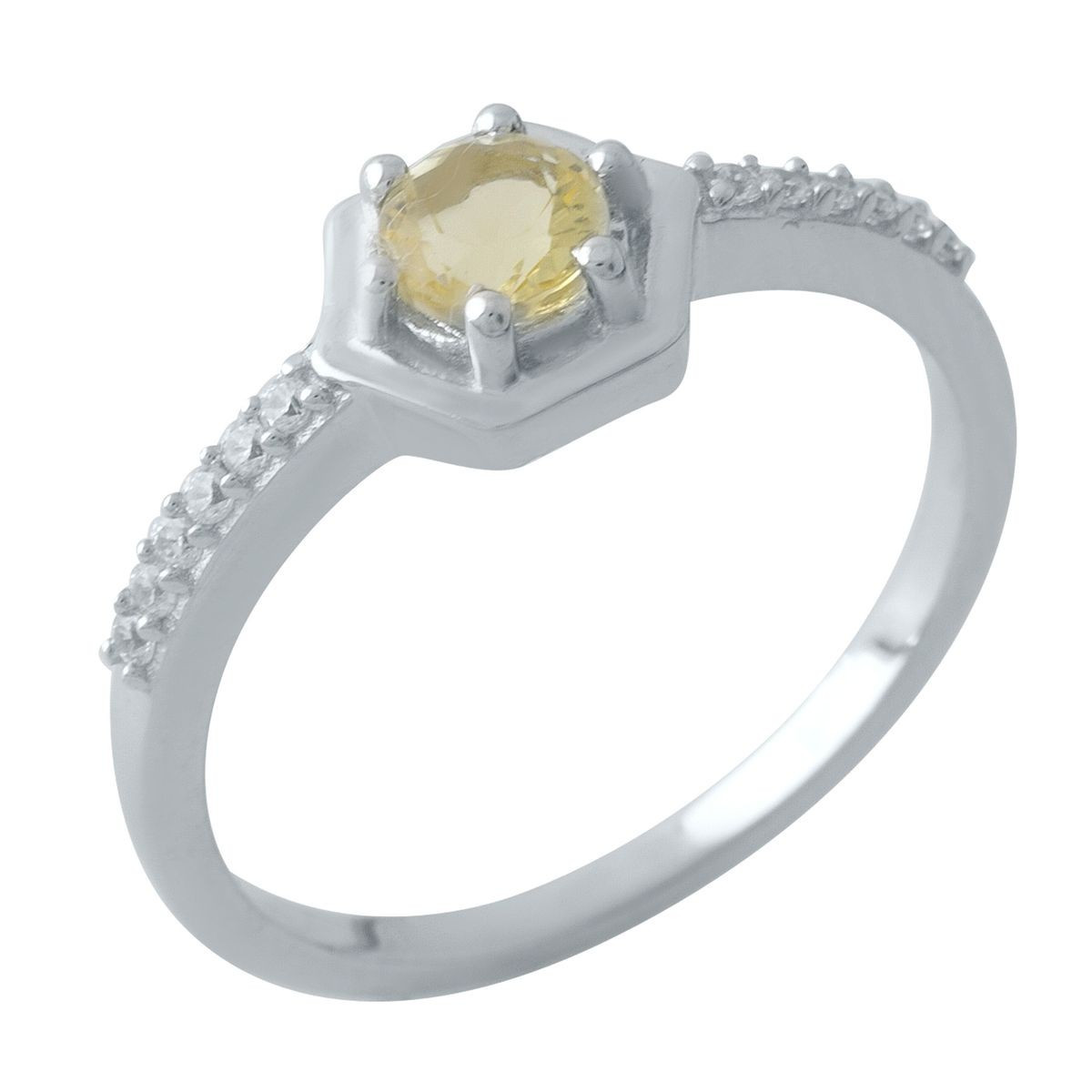 

Серебряное кольцо с цитрином nano 1970683 17 размер