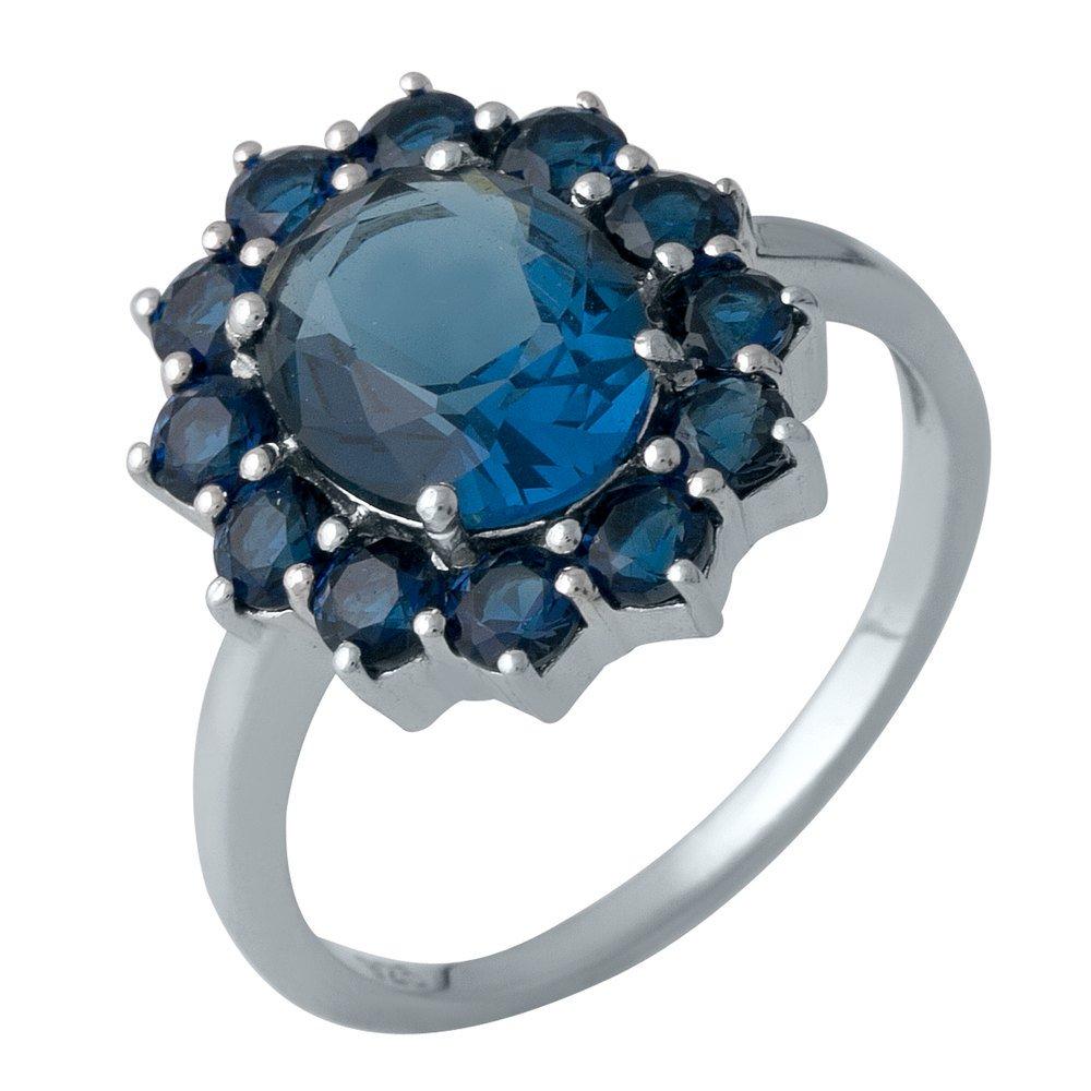 

Серебряное кольцо с сапфиром nano 3.19ct 1988602 18.5 размер