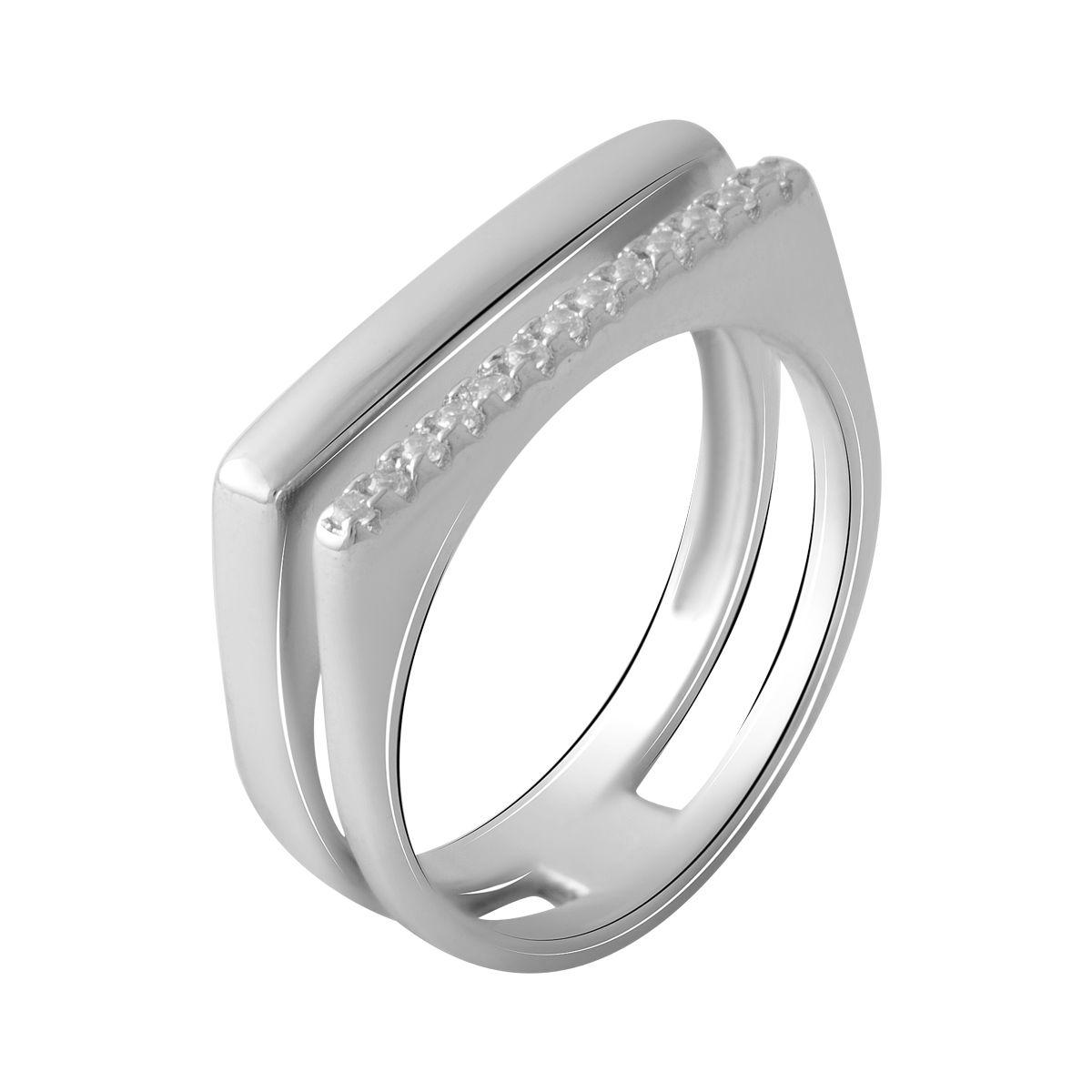 

Серебряное кольцо с фианитами 2067856 16,5 размер