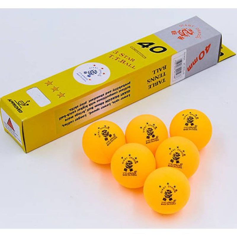 

Мячи для настольного тенниса Giant Dragon 6 шт, код: MT-6552-OR