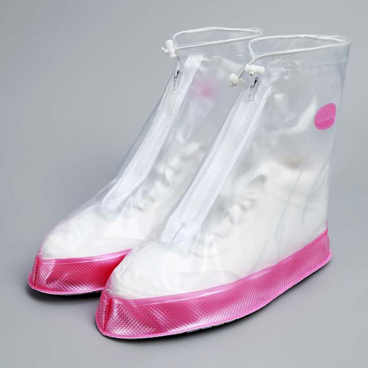 

Бахилы от дождя многоразовые ПВХ Coolnice XL (40-41) Бело-Розовые New