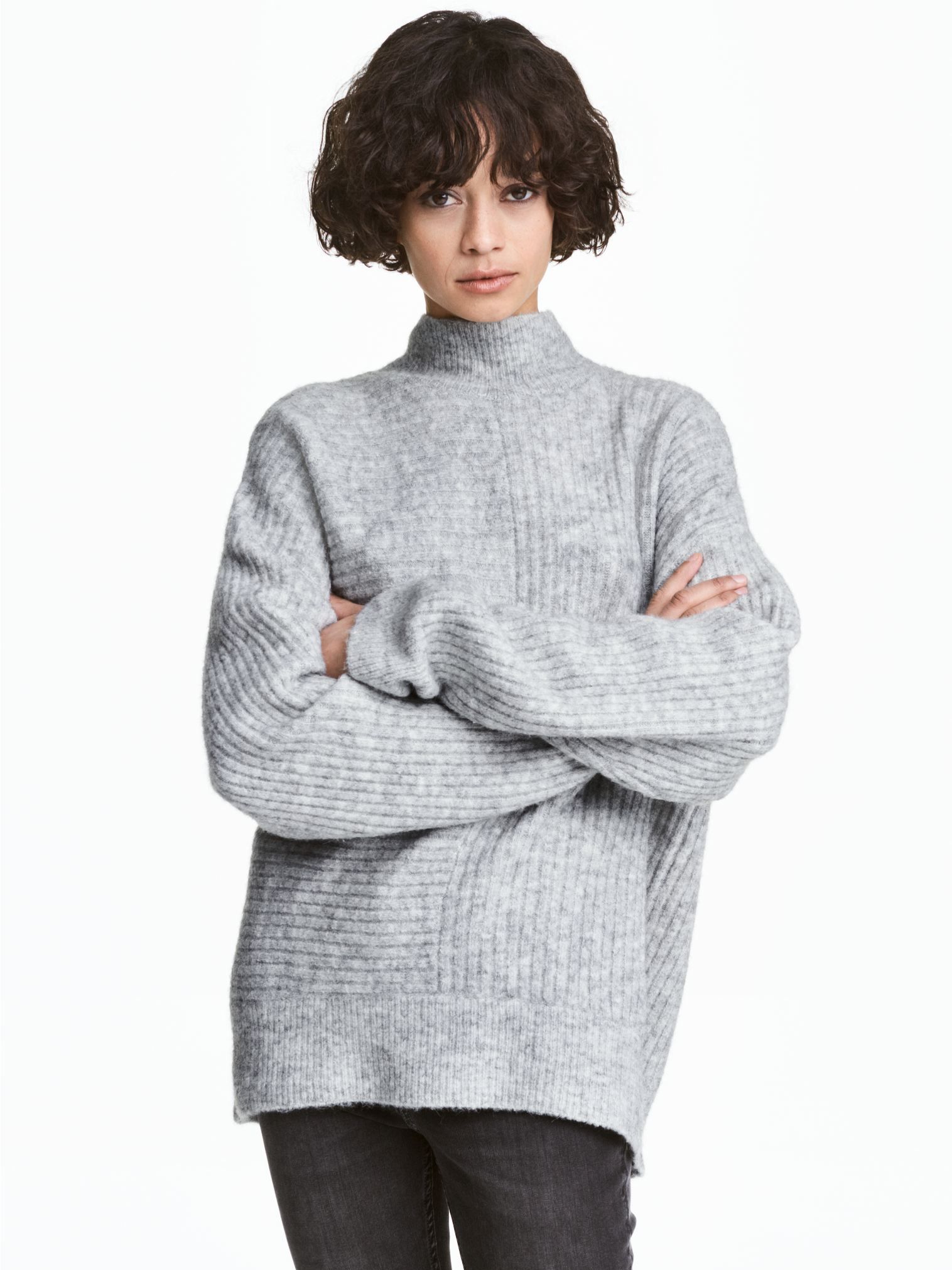 

Свитер H&M 0480656-5 L Серый меланж