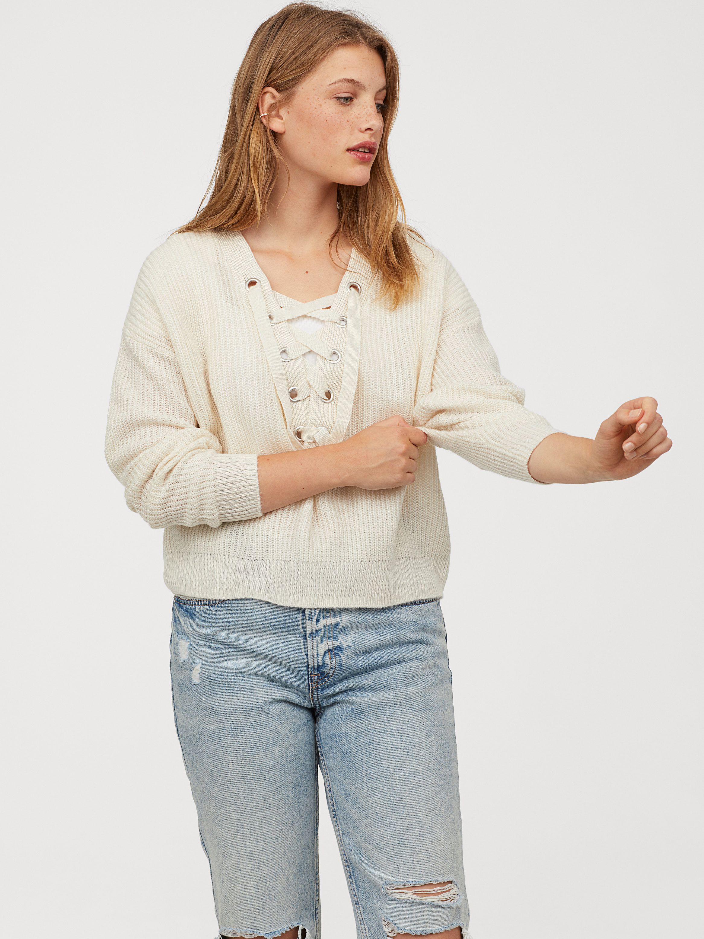 

Пуловер H&M 0640174-0  Белый, Пуловер H&M 0640174-0 XS Белый