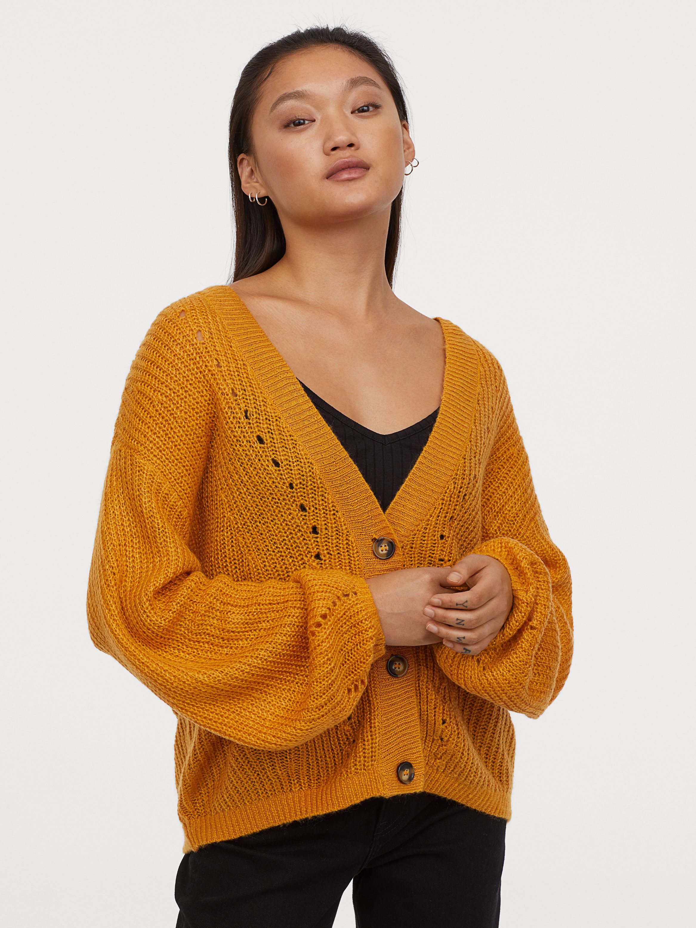 

Кардиган H&M 0737710-0 L Горчичный