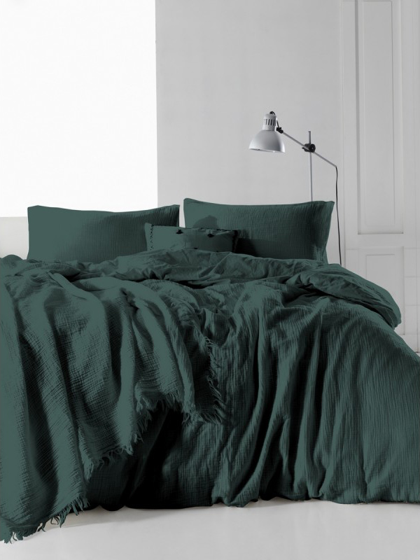 

Комплект постельного белья SoundSleep Muslin Dark Green 160х220х2