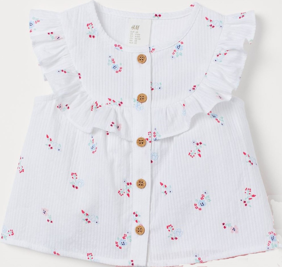 

Блузка H&M 302-69404593 74 см Белая