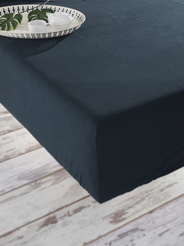 

Простынь на резинке SoundSleep Stonewash Adriatic Dark Blue 160х200