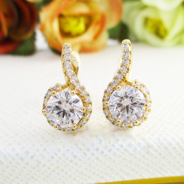 

Серьги Xuping с белыми фианитами позолота 18К 2326000