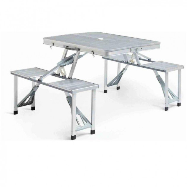 

Складной стол алюминиевый туристический для пикника со стульями Folding Table white (RZ101)